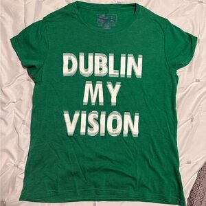 Crazy Dog Women - Green Graphic Tee with Dublin My Vision Print